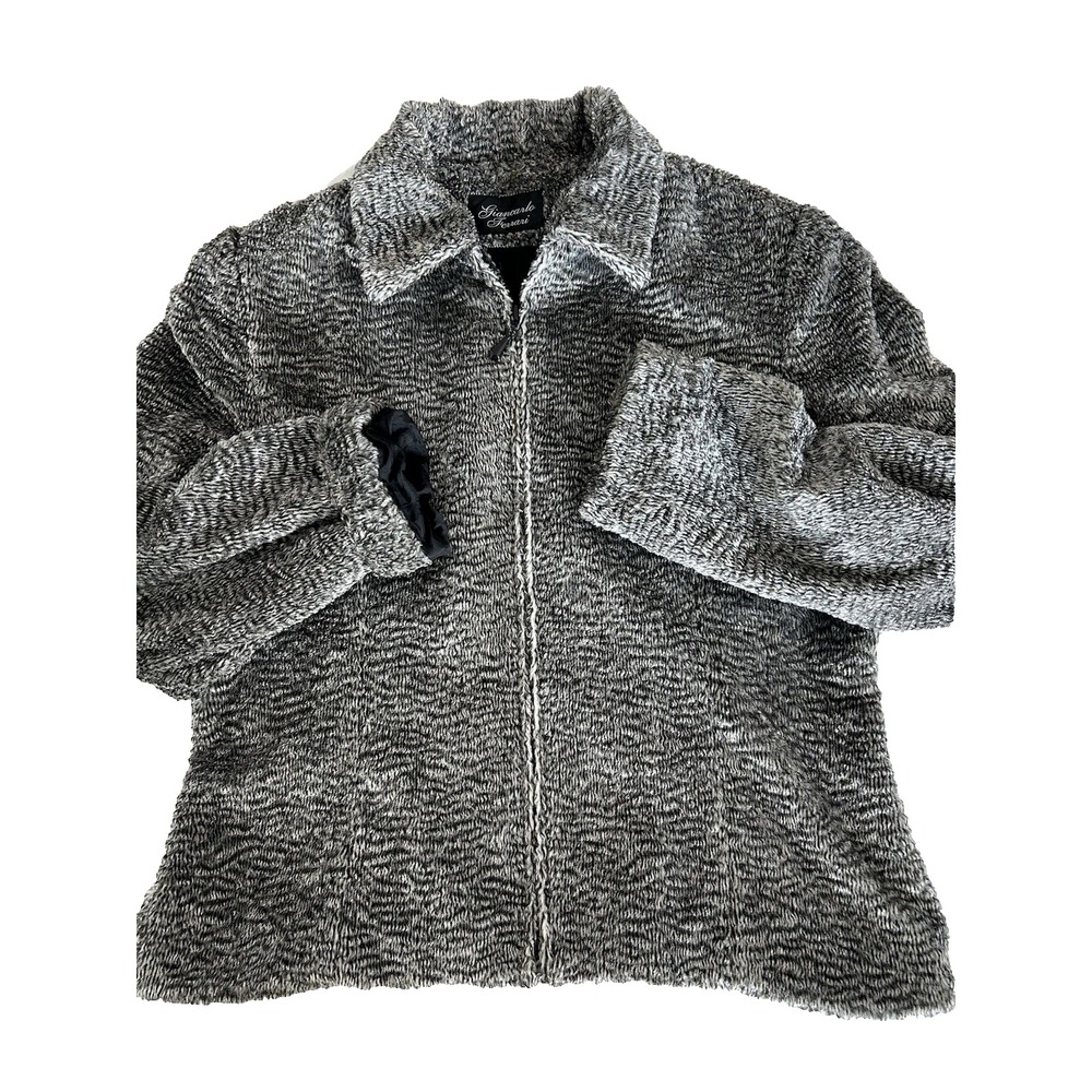 Women's Jacket Large Faux Fur Shaggy Full Zip by‎ Giancarlo Ferrari Boho Capsule